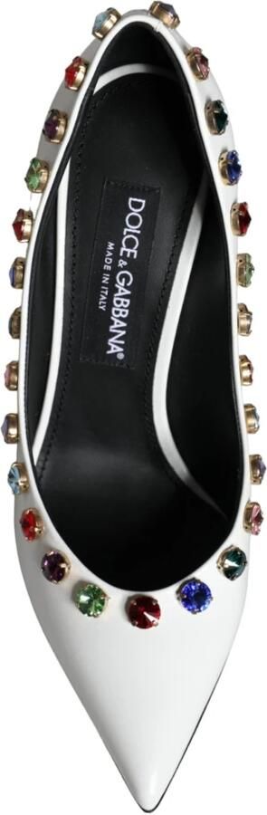 Dolce & Gabbana Witte Kristal Leren Hoge Hakken Pumps - Foto 2