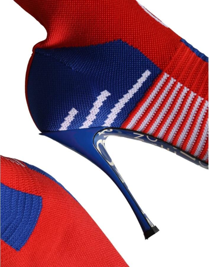 Dolce & Gabbana Logo Detail Enkellaarzen Rood Blauw - Foto 2