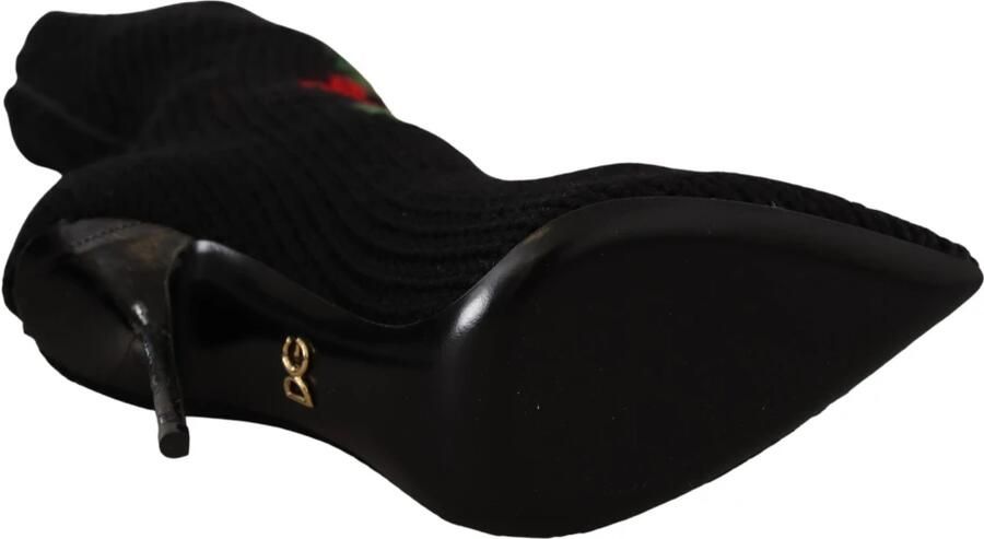 Dolce & Gabbana Rode Rozen Stretch Booties Schoenen Multicolor Dames