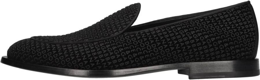 Dolce & Gabbana Zwarte Velvet Slip-On Loafers