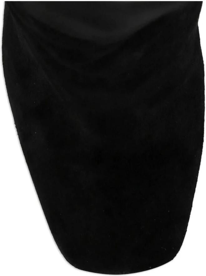 Dolce & Gabbana Suède kniehoge laarzen met versierde hak - Foto 2