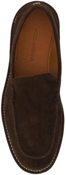 Dolce & Gabbana Bruine Platte Schoenen Logo Plaque Brown Heren - Foto 2