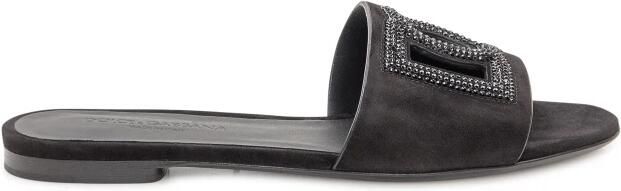 Dolce & Gabbana Zwarte Leren Sandalen Glad Geitenleer - Foto 5