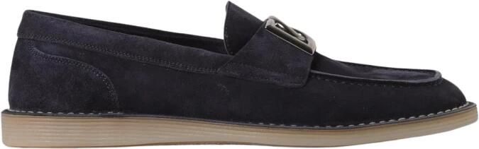 Dolce & Gabbana Bruine Suède Platte Schoenen met Logo