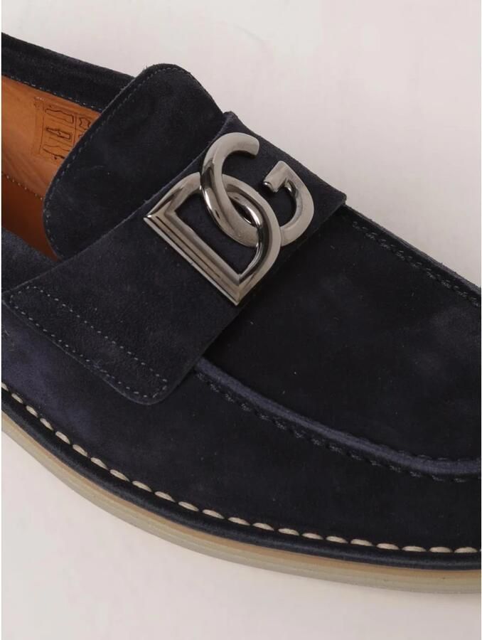 Dolce & Gabbana Bruine Suède Platte Schoenen met Logo