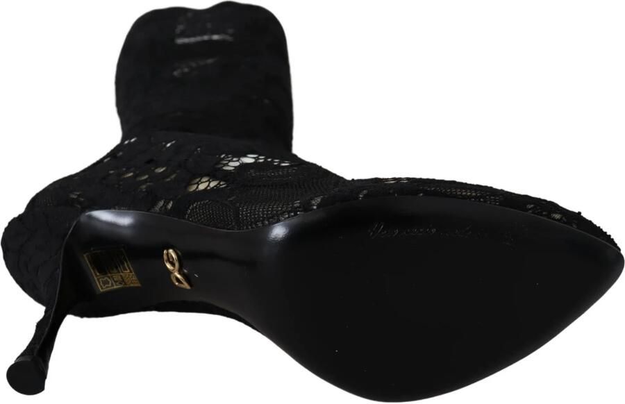 Dolce & Gabbana Zwart Taormina Lace Sokken Laarzen Schoenen Pumps - Foto 2