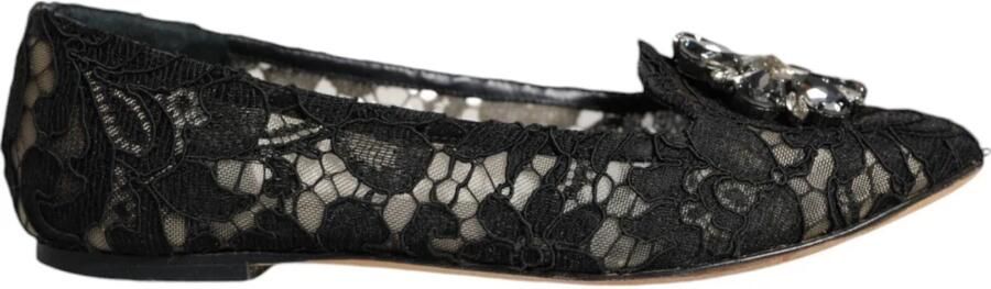 Dolce & Gabbana Elegante zwarte kanten kristallen loafers Black Dames - Foto 2