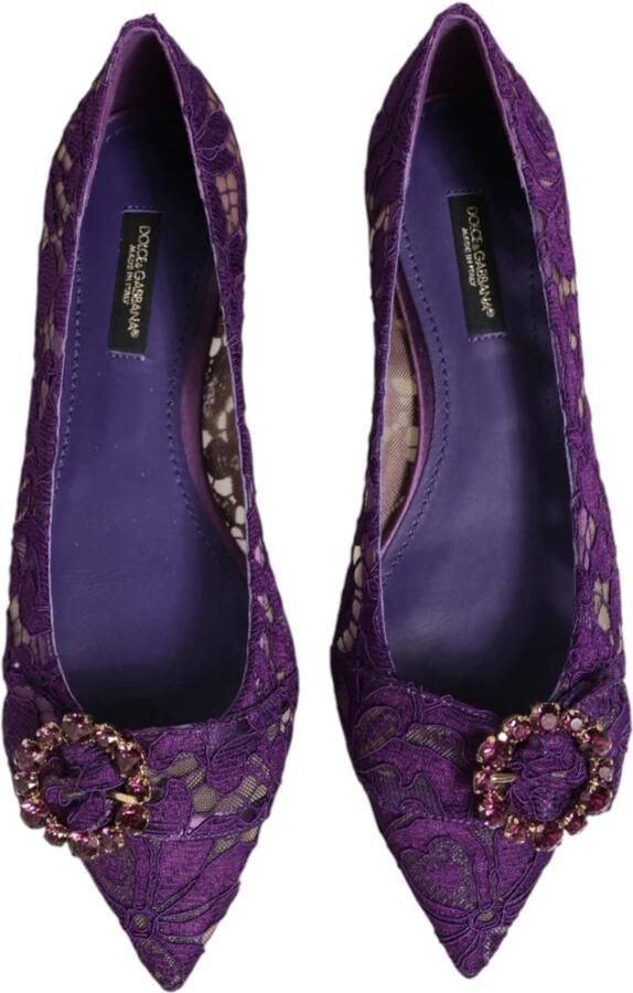 Dolce & Gabbana Paarse Kant Kristal Loafers Schoenen - Foto 4