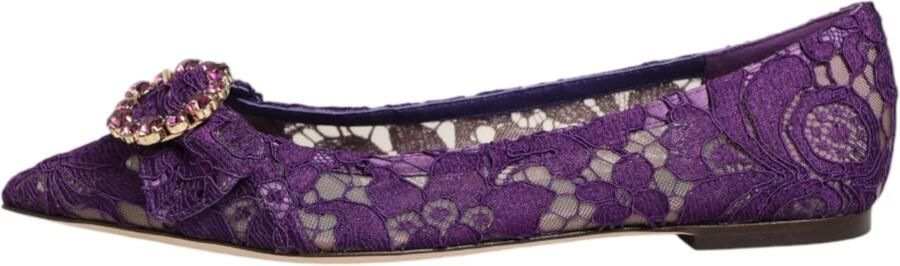 Dolce & Gabbana Paarse Kant Kristal Loafers Schoenen - Foto 13