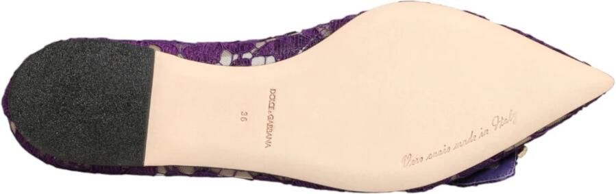 Dolce & Gabbana Paarse Kant Kristal Loafers Schoenen - Foto 11