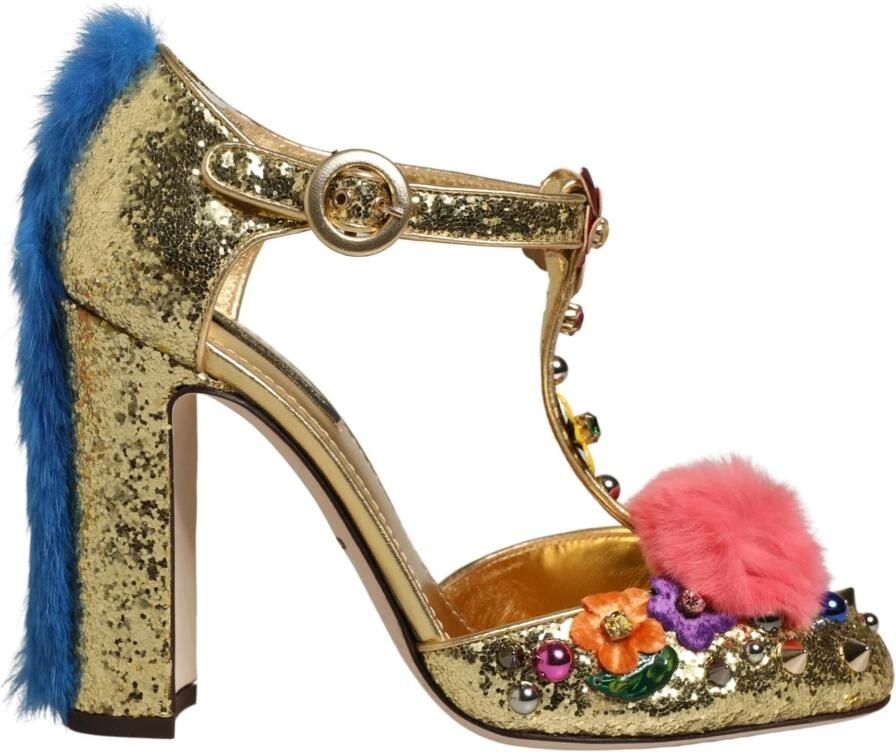 Dolce & Gabbana Vally Sandalen met T-band en Bontrand