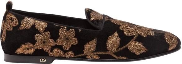 Dolce & Gabbana Vaticano Loafers met Geborduurde Bladeren
