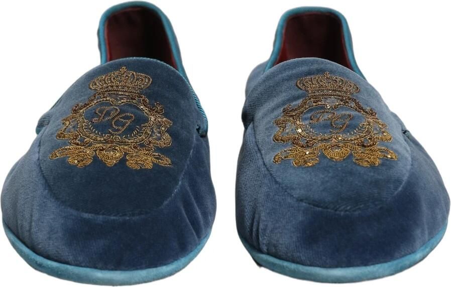 Dolce & Gabbana Velvet Crown Embroidery Loafers - Foto 4