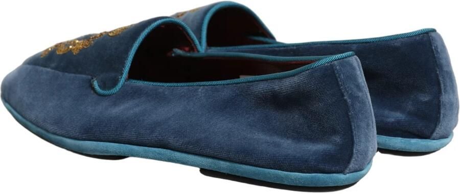 Dolce & Gabbana Velvet Crown Embroidery Loafers - Foto 6