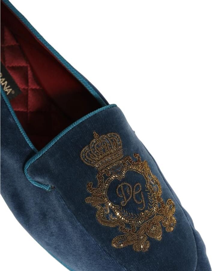 Dolce & Gabbana Velvet Crown Embroidery Loafers - Foto 2