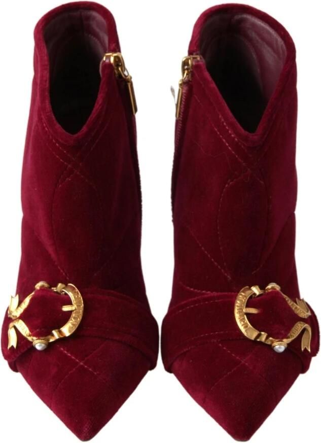 Dolce & Gabbana Velvet Enkellaarsjes met Hak
