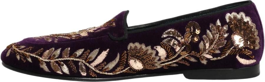 Dolce & Gabbana Velvet Floral Embroidery Loafers - Foto 7