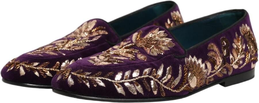 Dolce & Gabbana Velvet Floral Embroidery Loafers - Foto 6