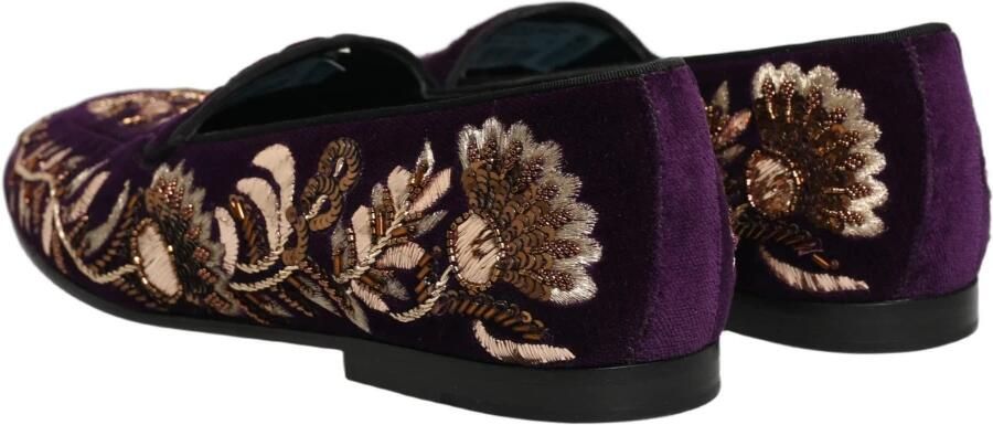 Dolce & Gabbana Velvet Floral Embroidery Loafers - Foto 5