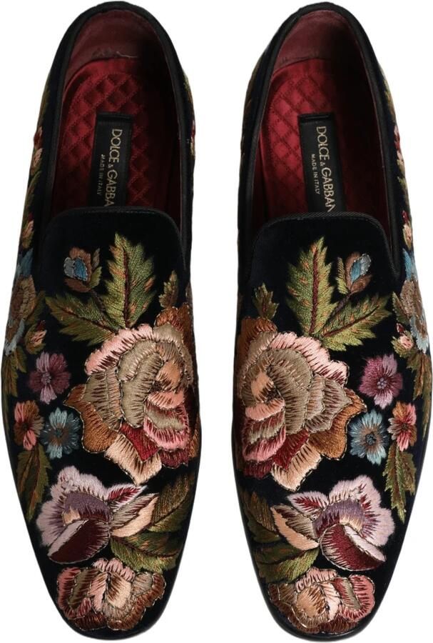 Dolce & Gabbana Velvet Loafers met bloemenborduursel - Foto 3