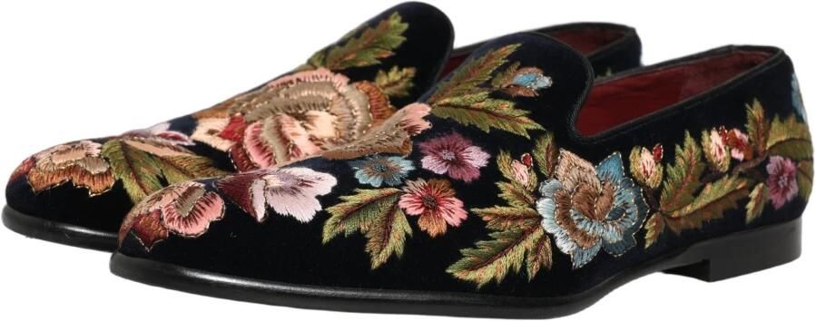 Dolce & Gabbana Velvet Loafers met bloemenborduursel - Foto 6
