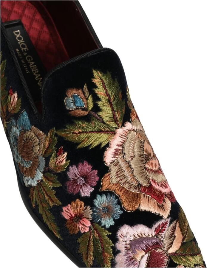 Dolce & Gabbana Velvet Loafers met bloemenborduursel - Foto 2