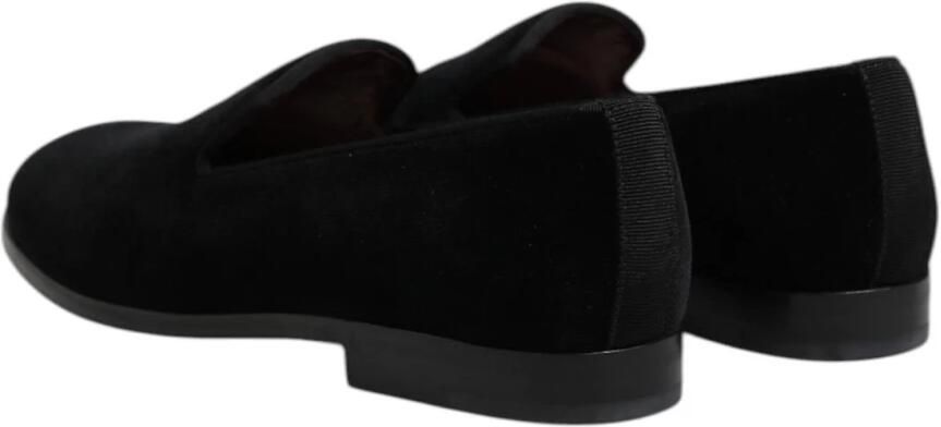 Dolce & Gabbana Velvet Slip-On Formele Loafers Leren Zool - Foto 5