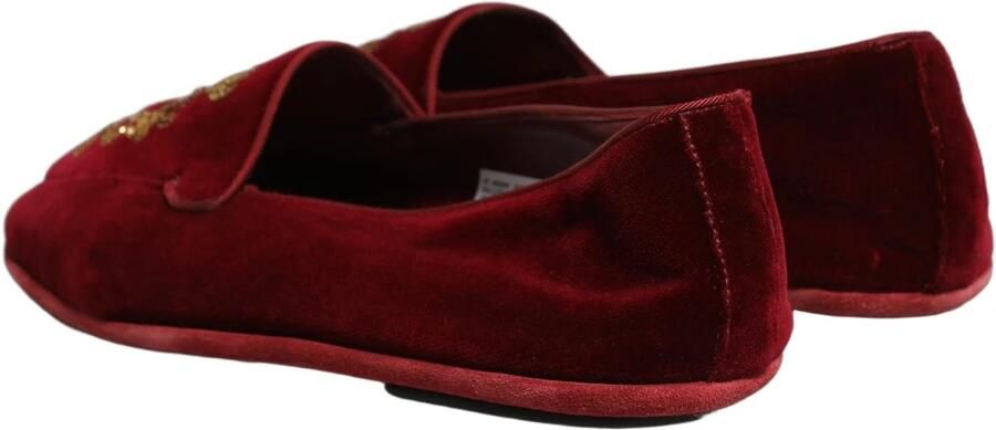 Dolce & Gabbana Velvet Slippers met Kroonborduursel - Foto 5