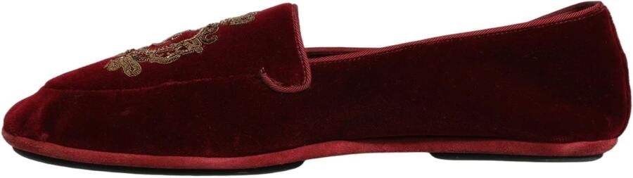 Dolce & Gabbana Velvet Slippers met Kroonborduursel - Foto 7