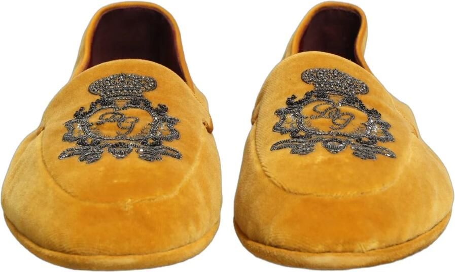 Dolce & Gabbana Velvet Slippers with Crown Embroidery - Foto 4