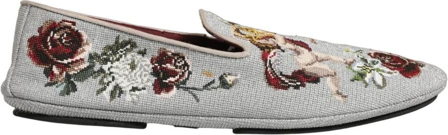 Dolce & Gabbana Velvet Slippers with Crown Embroidery