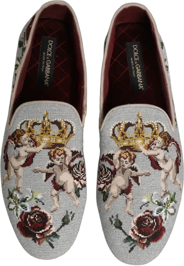 Dolce & Gabbana Velvet Slippers with Crown Embroidery - Foto 2