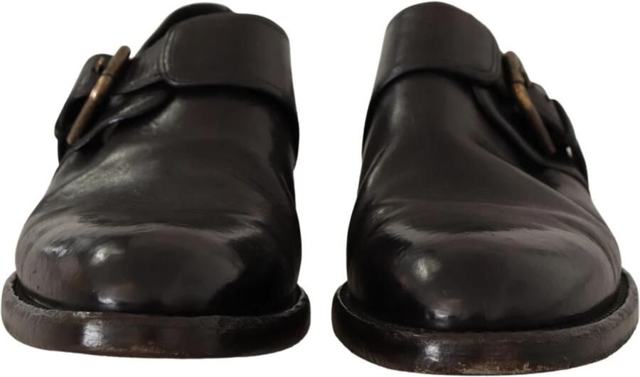Dolce & Gabbana Vintage Leren Veterschoenen met Monniksband Black Heren
