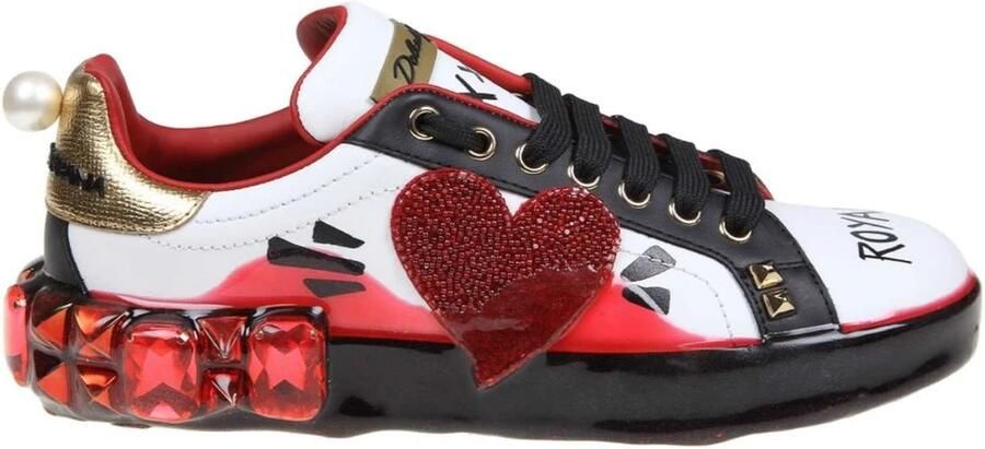 Dolce & Gabbana Witte Damessneaker met Hartdetail