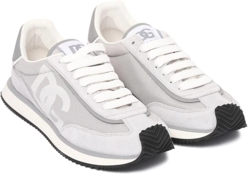 Dolce & Gabbana Lage sneakers met suède inzetstukken Gray Heren