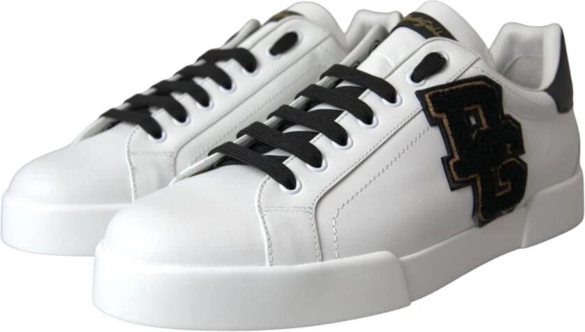 Dolce & Gabbana Witte Leren Lage Sneakers