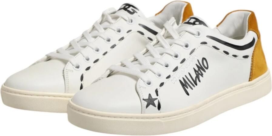 Dolce & Gabbana Witte Leren Lage Sneakers