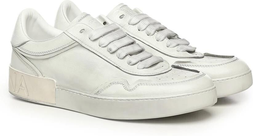Dolce & Gabbana Witte leren sneakers met logodetails