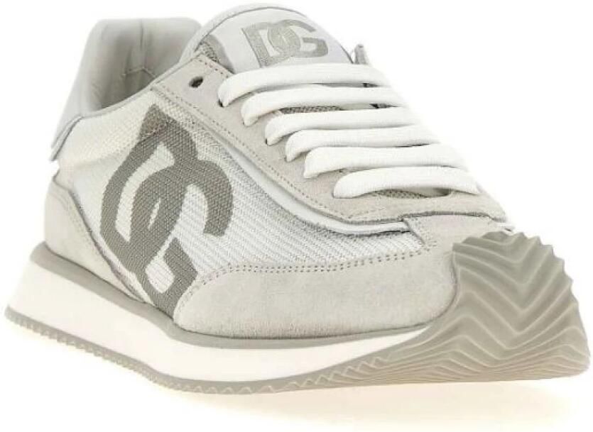 Dolce & Gabbana Witte Mesh Platte Schoenen