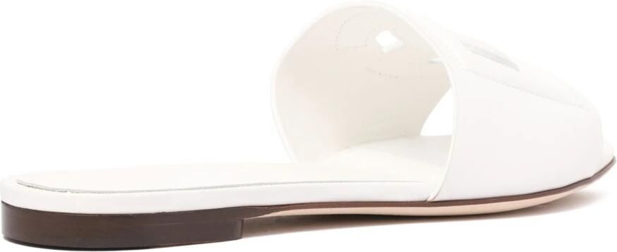 Dolce & Gabbana Ronde Neus Slides van Kalfsleer White Dames - Foto 4