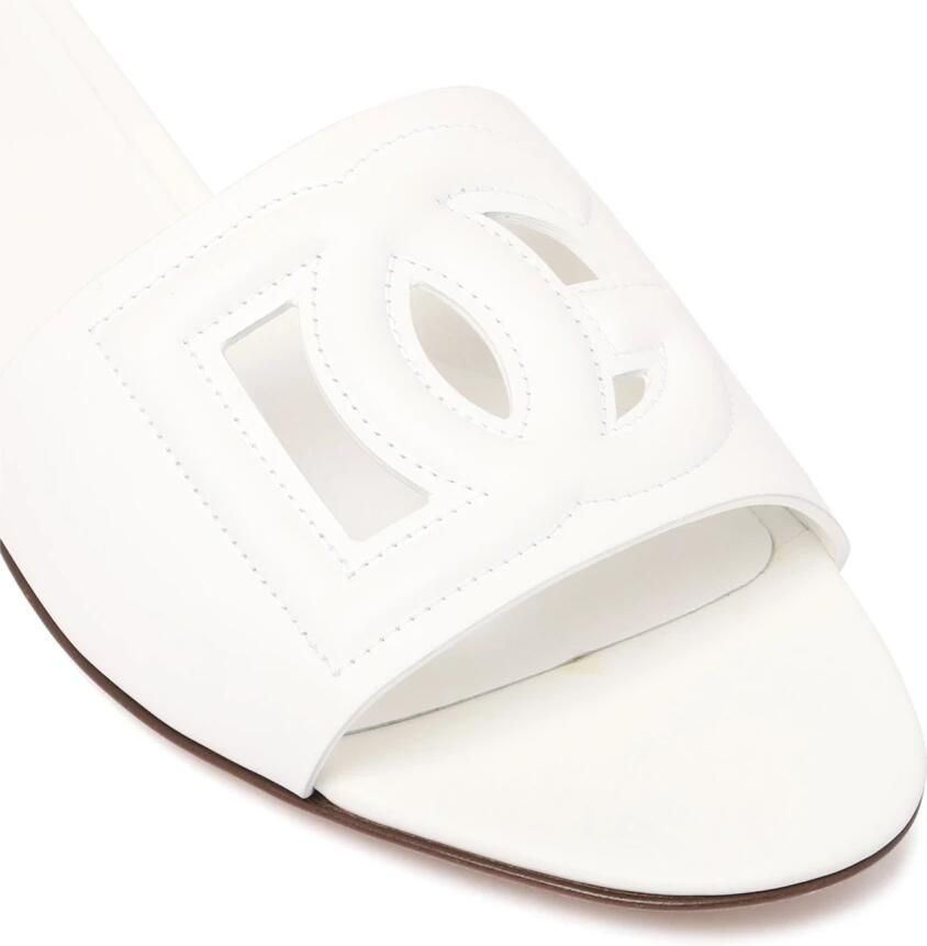 Dolce & Gabbana Ronde Neus Slides van Kalfsleer White Dames - Foto 2