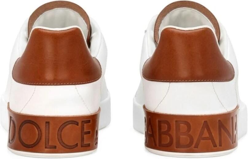 Dolce & Gabbana Leren sneakers met contrasterende hielinzet