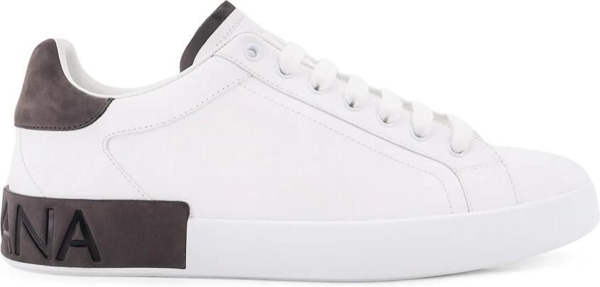 Dolce & Gabbana Lage leren sneakers met contrasterende hiel