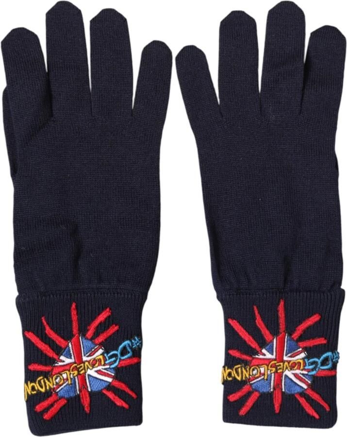 Dolce & Gabbana Wool Knit DGLovesLondon Embroidered Mitten Gloves