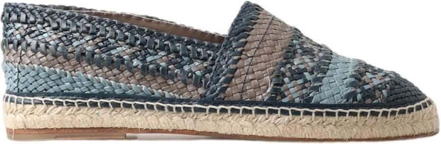 Dolce & Gabbana Blauw Grijs Leren Buffalo Espadrille Schoenen