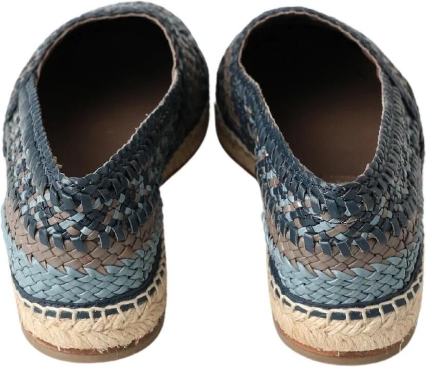 Dolce & Gabbana Blauw Grijs Leren Buffalo Espadrille Schoenen - Foto 2