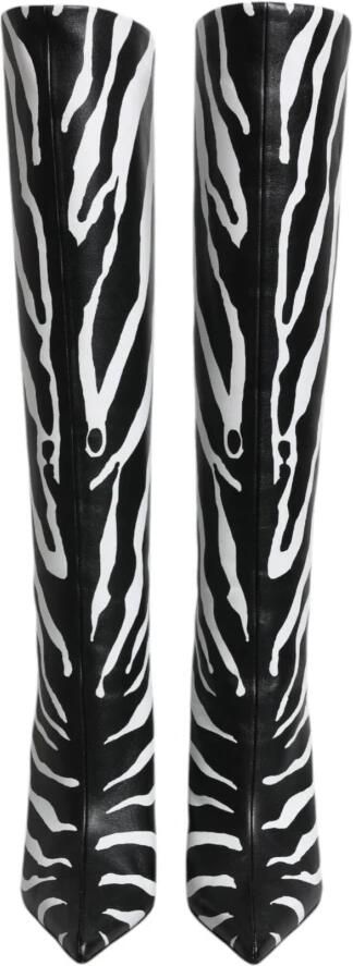 Dolce & Gabbana Zebra Print Hoge Hak Leren Laarzen - Foto 5