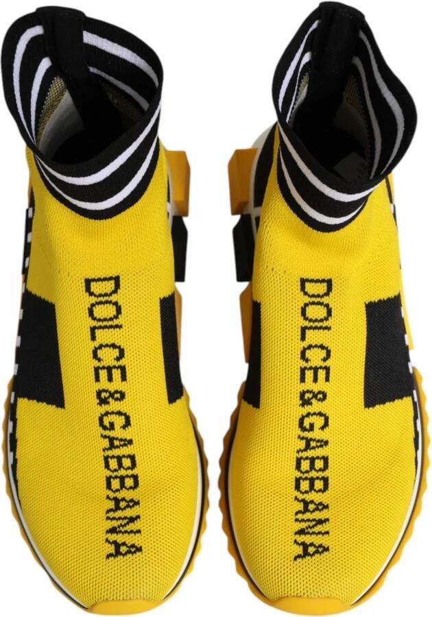 Dolce & Gabbana Zwart Geel Sorrento Sneakers Schoenen