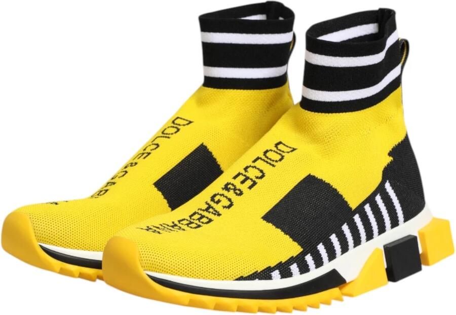 Dolce & Gabbana Zwart Geel Sorrento Sneakers Schoenen - Foto 3