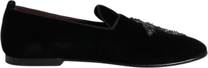 Dolce & Gabbana Zwart Goud Kruis Loafers Jurkschoenen